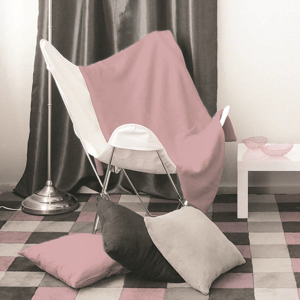 Plaid polaire vieux rose 130x160cm 