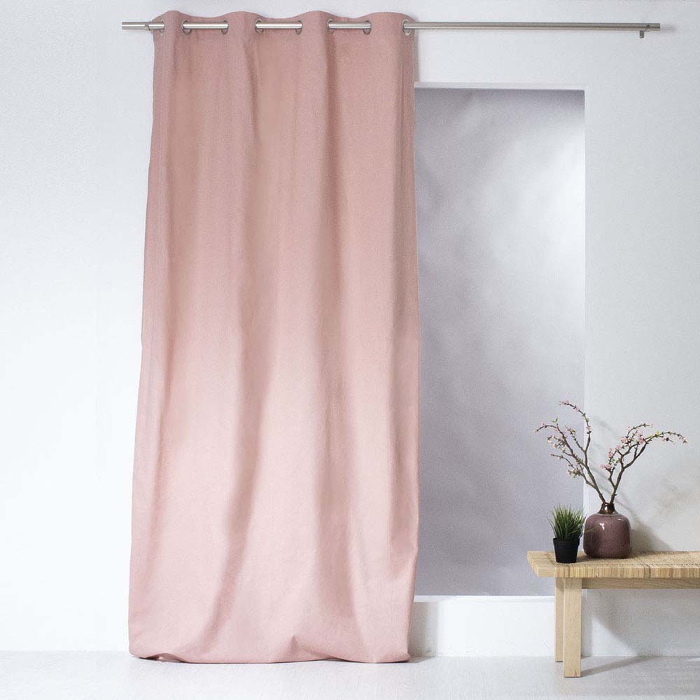 Rideau coton 8 œillets 135x240 cm bois de rose