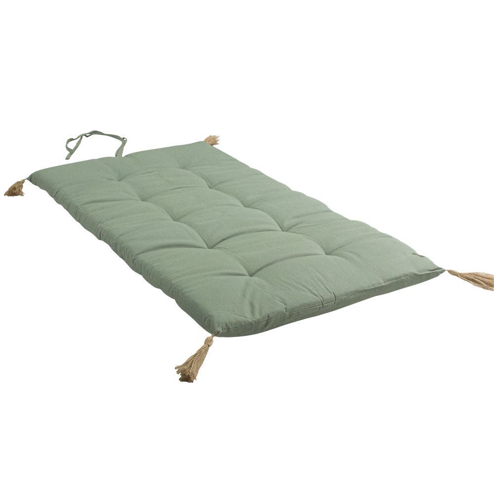 Futon repliable Panama avec pompons jute argile 60x120cm OEKO-TEX