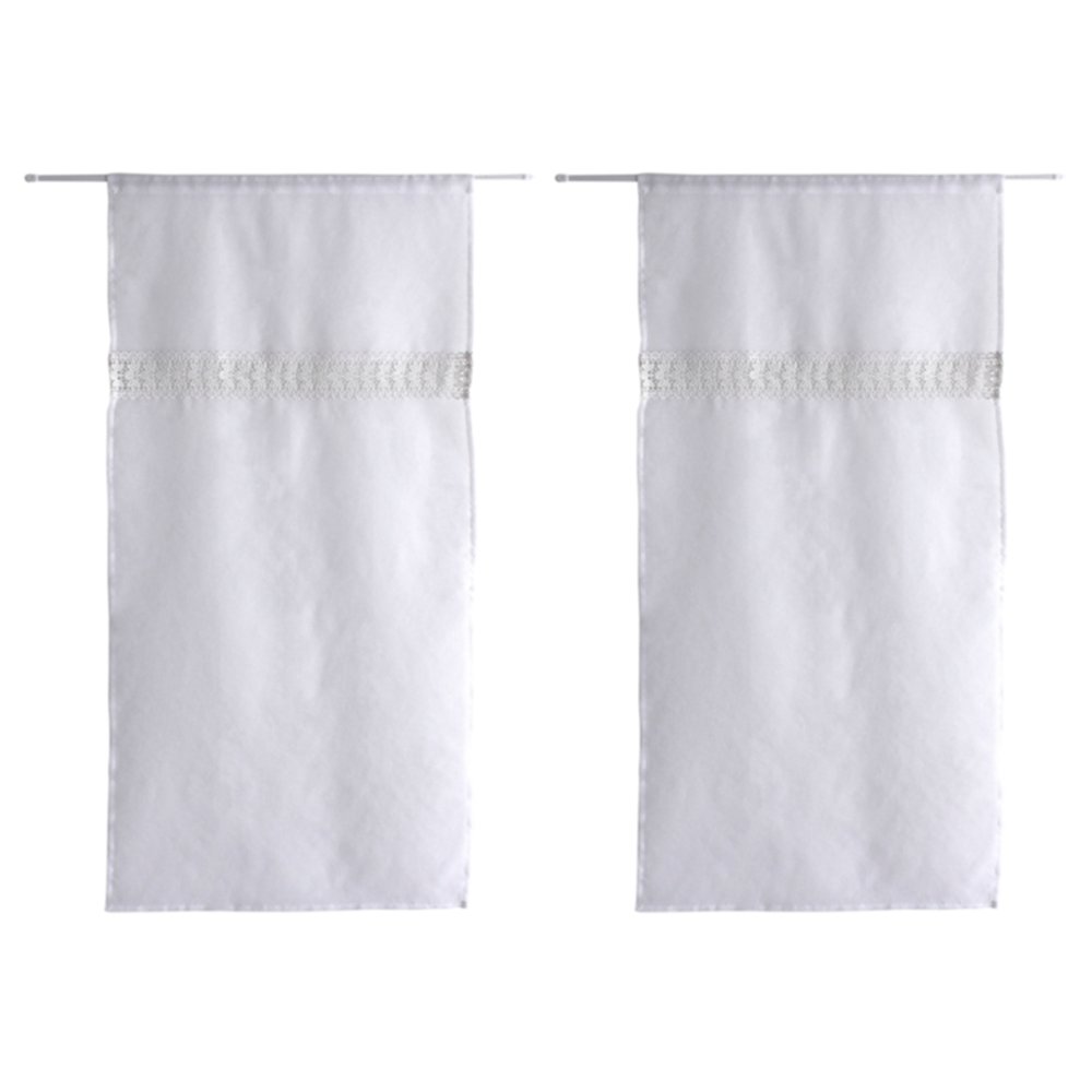 Paire de vitrages Emma 60 x 90 cm blanc - DECOSTARS