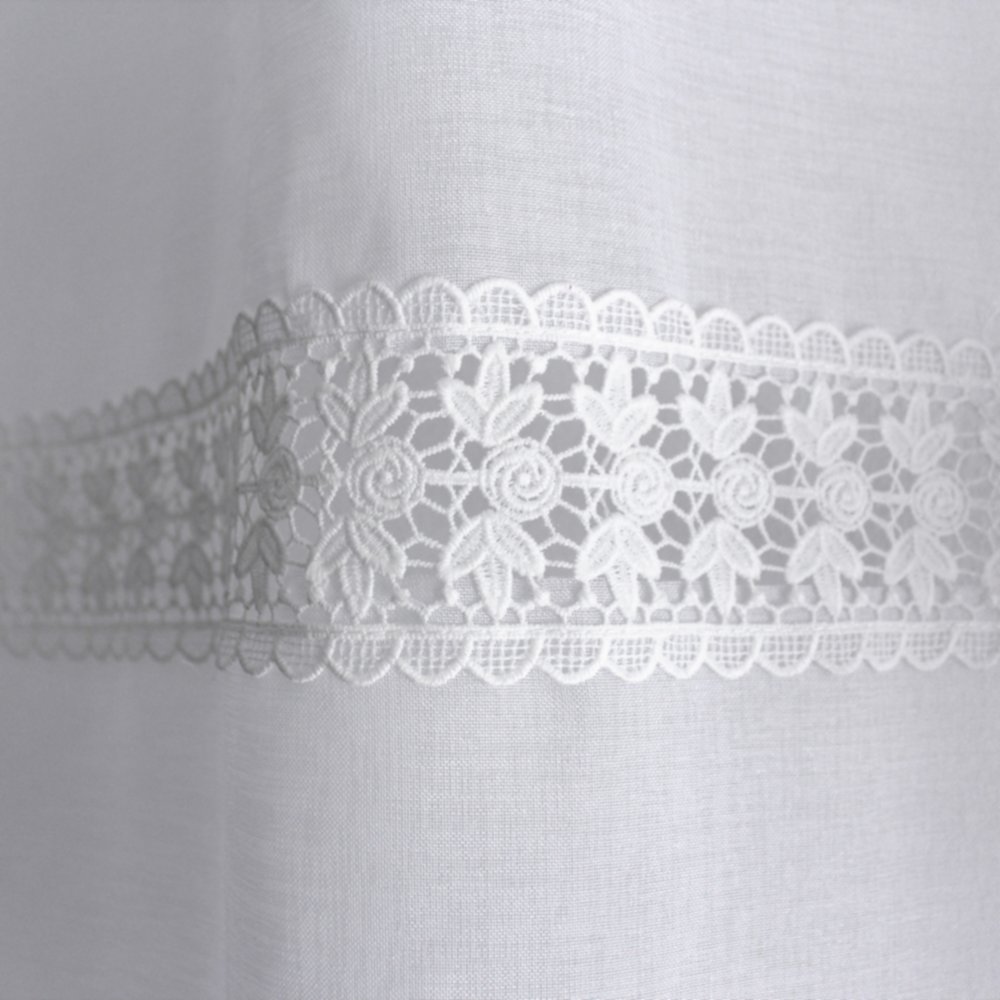 Voilage broderie Emma 140 x 240 cm blanc - DECOSTARS