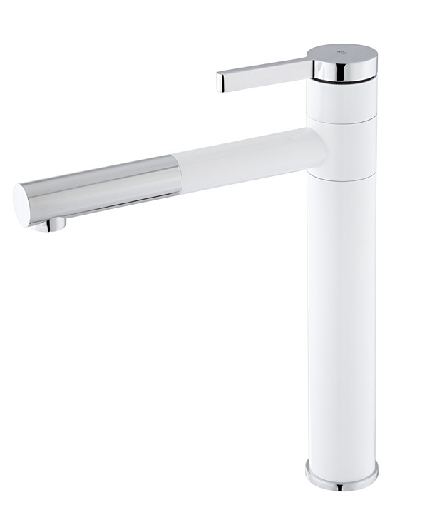 Mitigeur évier Ultrate  H.298 mm - blanc et chromé - ESSEBAGNO