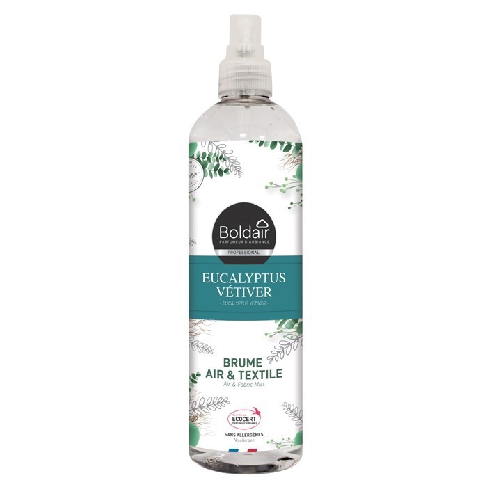 Brume Ecocert Désodorisante Air et Textile Eucalyptus Vetiver 400ml - BOLDAIR