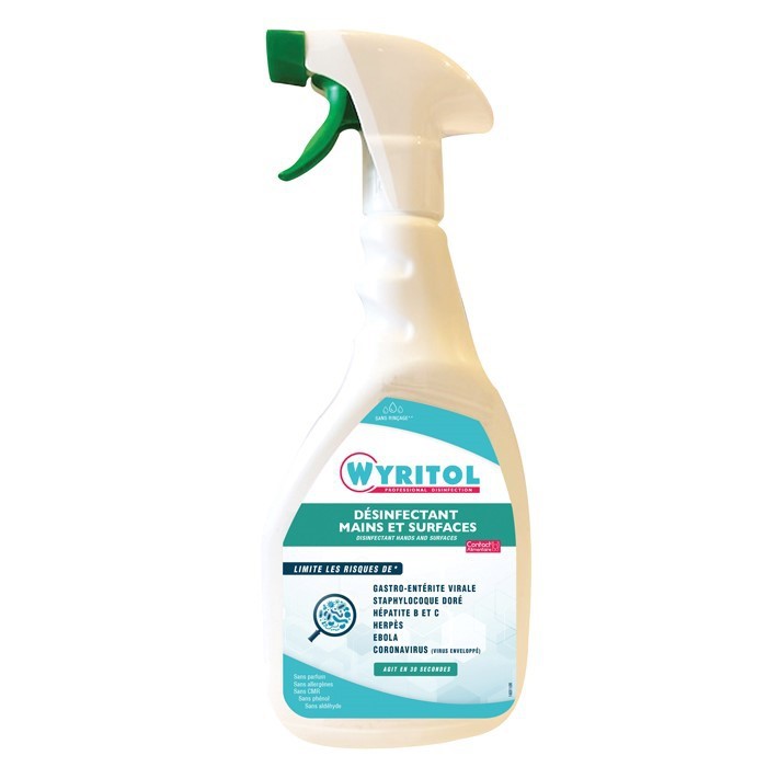 Désinfectant Nettoyant Mains et Surfaces 750ml - WYRITOL