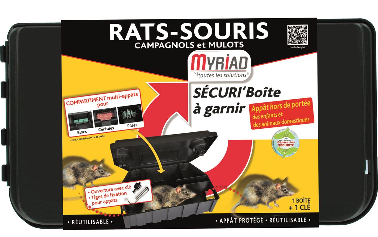 Boite appât rats et souris avec clé de fermeture