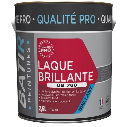 Peinture laque glycéro brillante 2,5L blanc