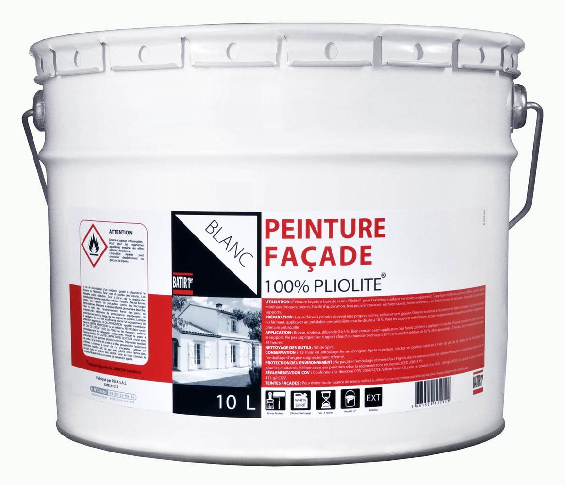 Peinture 1er prix façade pliolite 10 l blanc