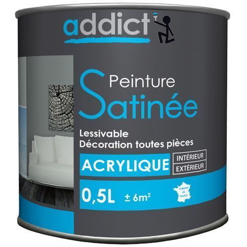 Peinture acrylique satin 0,5L blanc