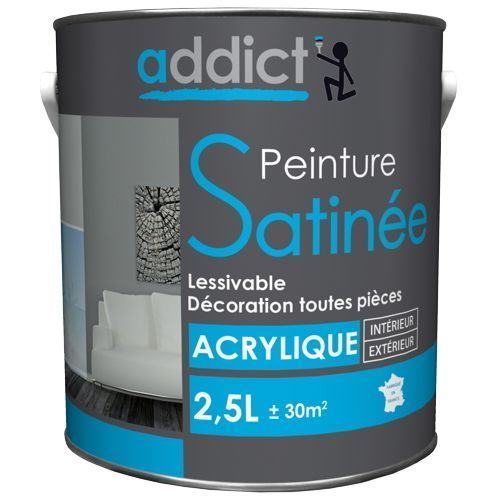 Peinture acrylique satin 2,5L blanc