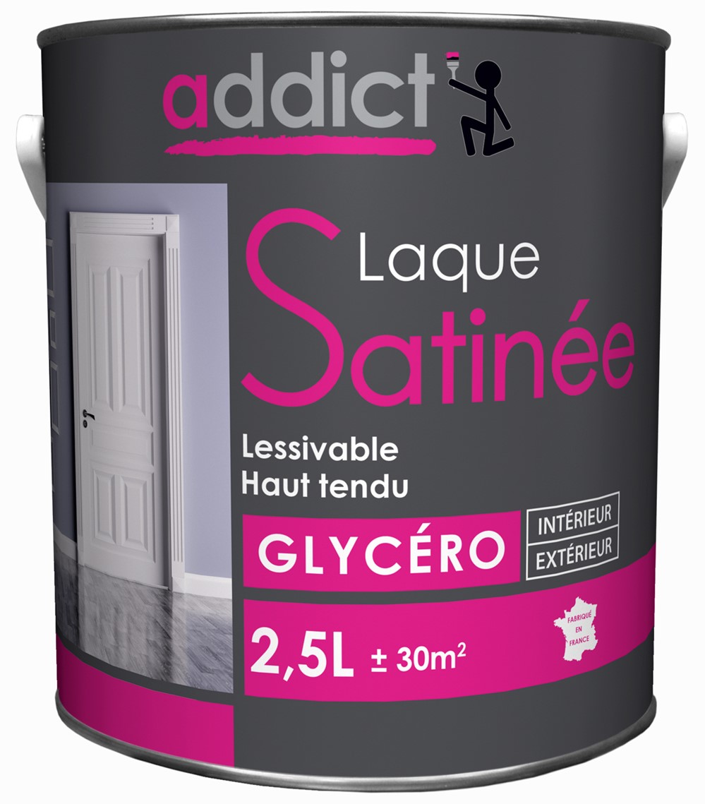 Peinture laque satinée 2.5 l blanc cassé