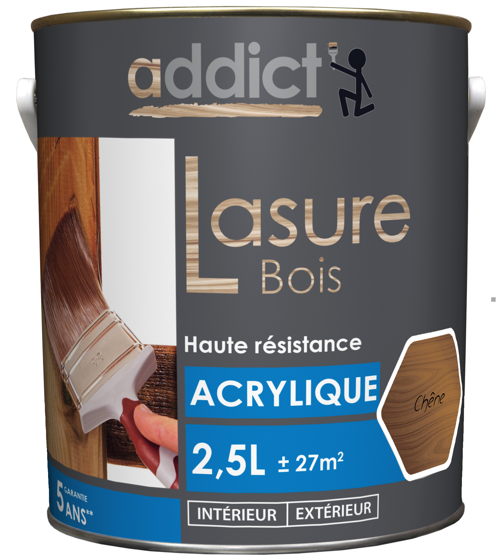 Lasure bois acrylique 2,5Lcouleur chêne