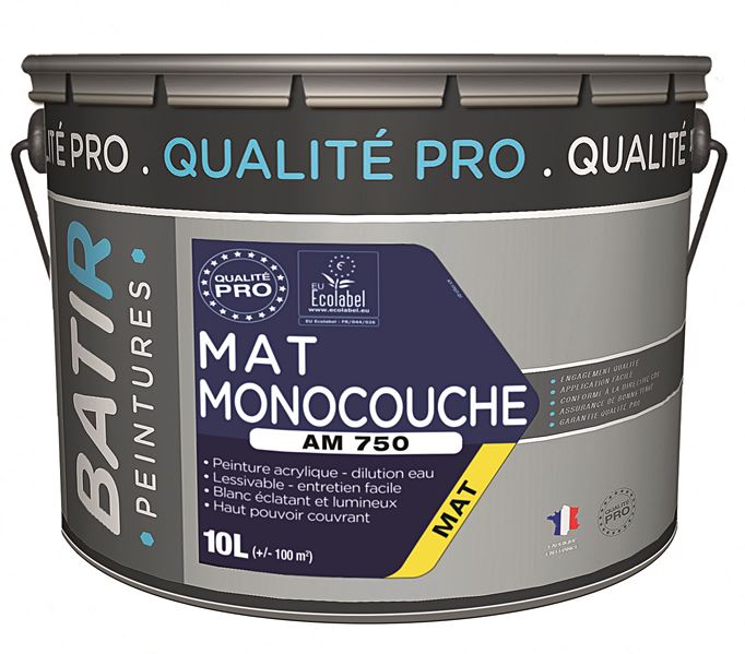 Peinture mat monocouche 10 l blanc