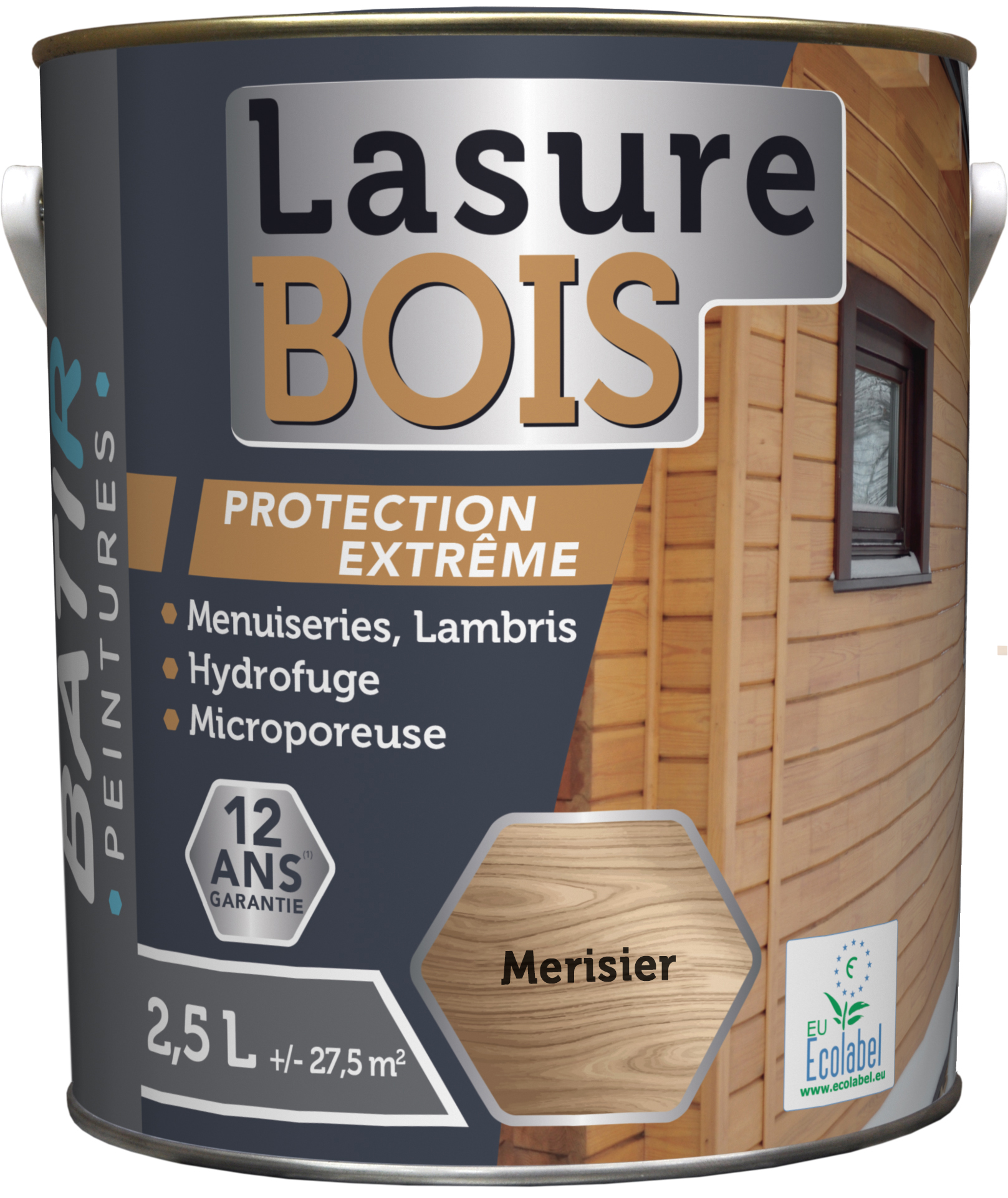 Lasure bois 2.5 l merisier