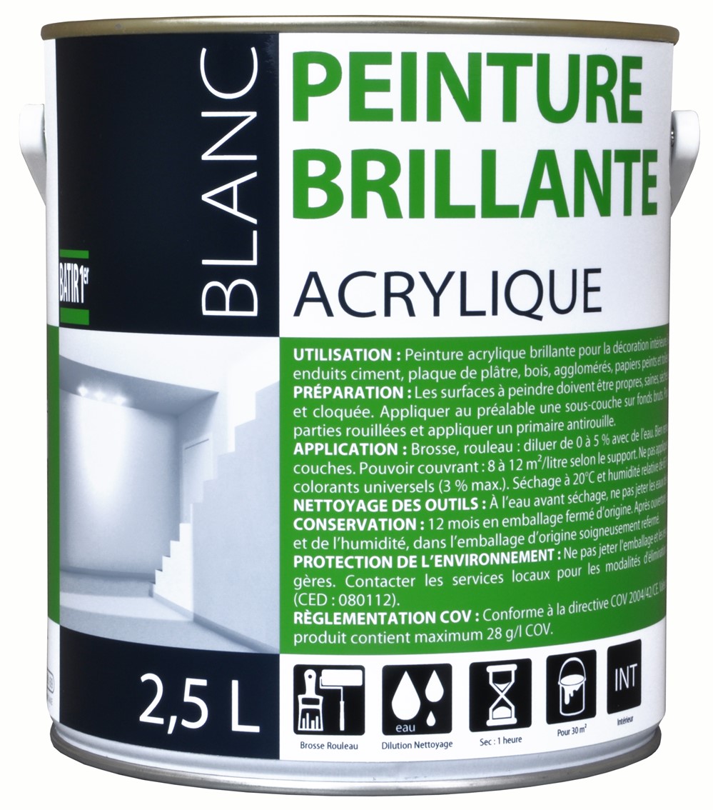 Peinture 1er prix acrylique brillant 2.5 l