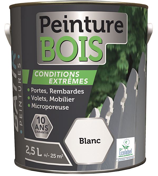 Peinture bois qualite pro 2.5 l blanc