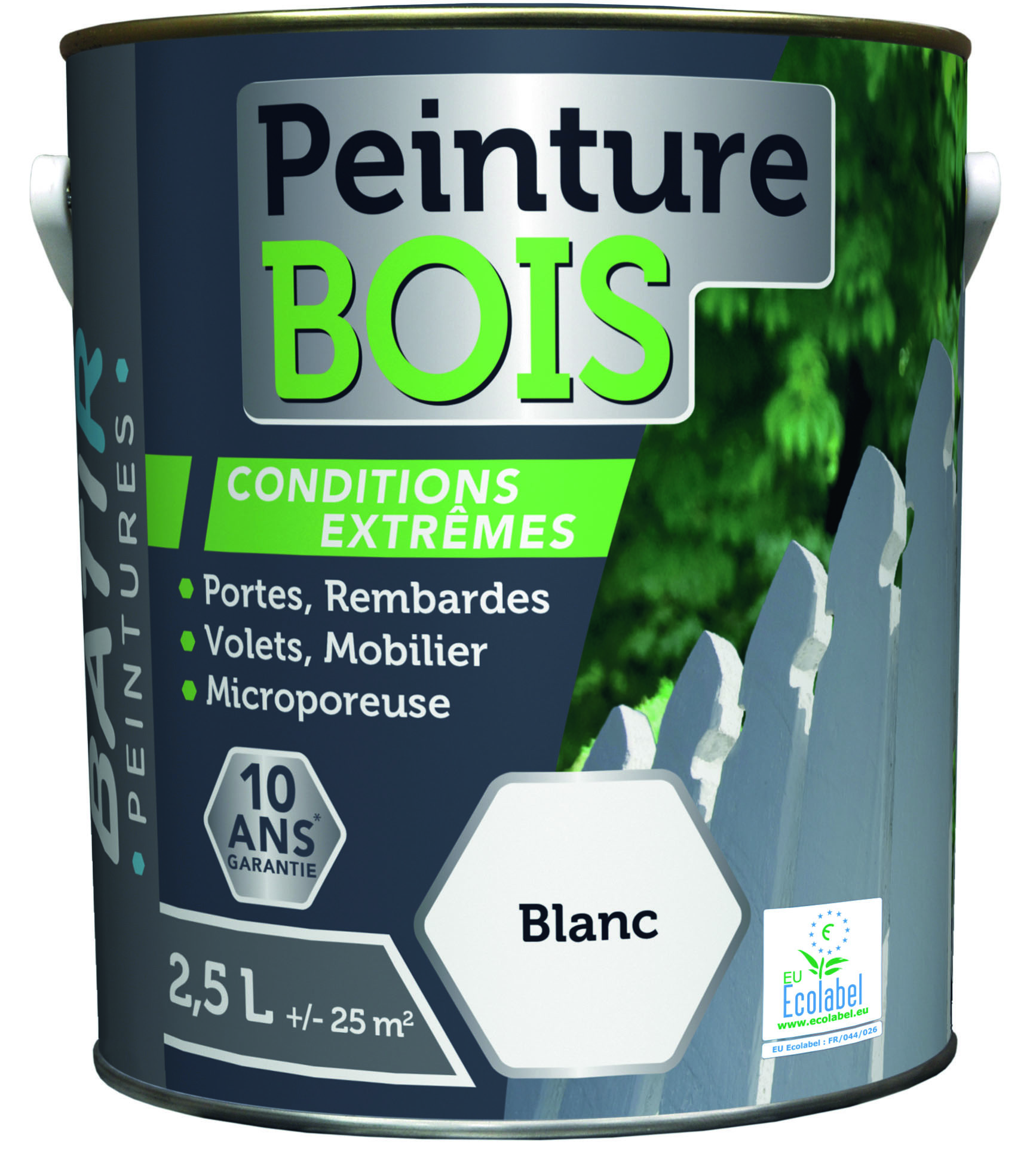 Peinture bois ecolabel 2.5 l ton bois