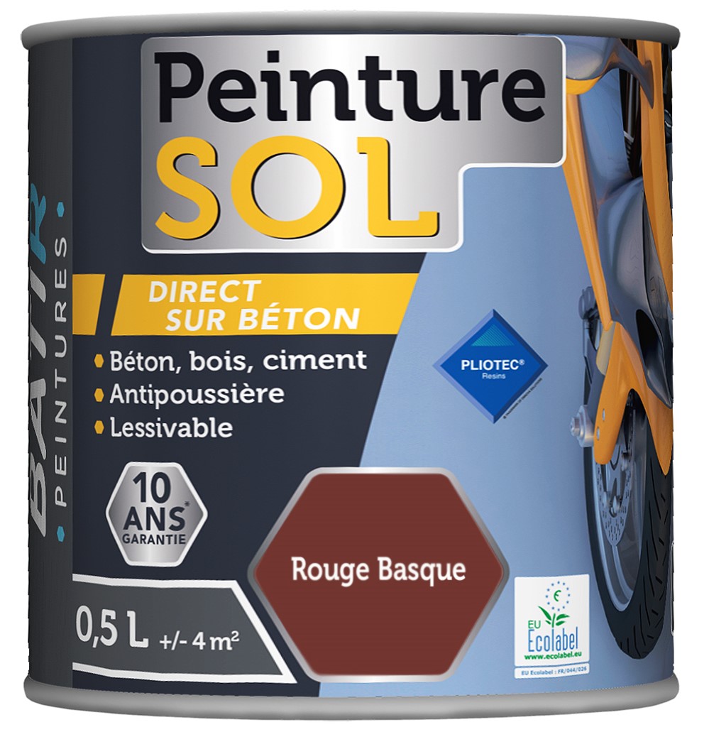 Peinture sol 0.5 l rouge basque