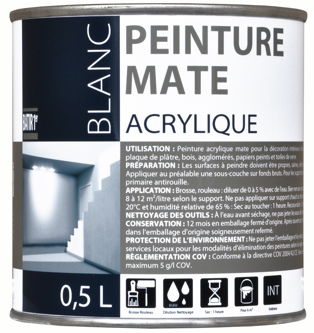 Peinture 1er prix acrylique mat 0.5 l