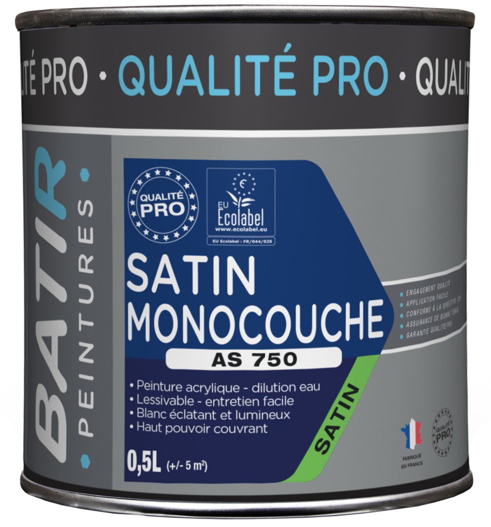 Peinture satin monocouche as750 0.5 l blanc