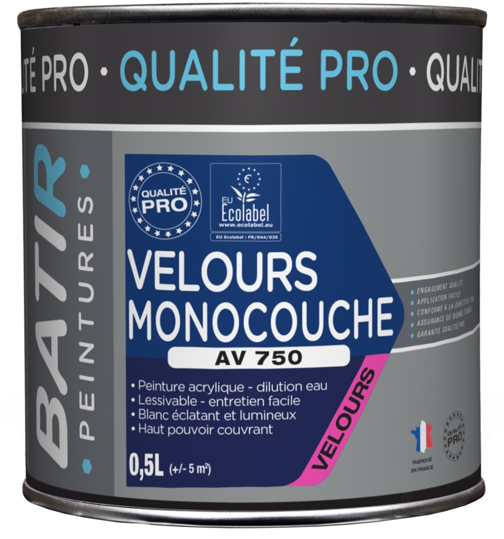 Peinture velours mono av750 0.5 l blanc