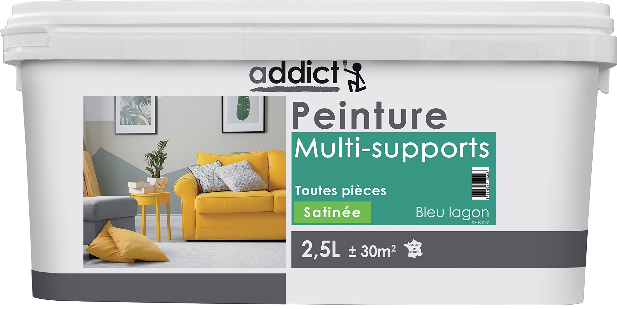 Peinture multisupport 2,5L lagon satiné