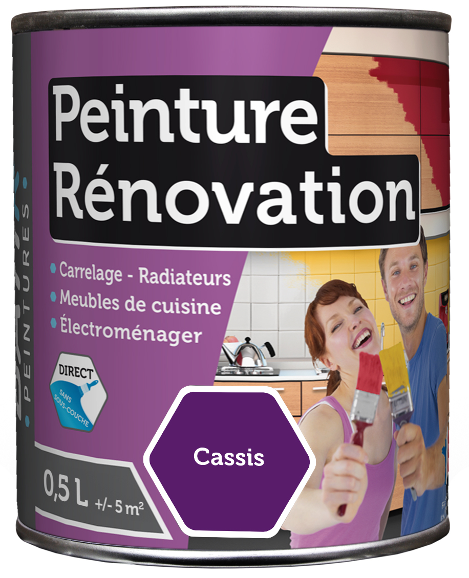 Peinture rénovation satin 0.5 l cassis