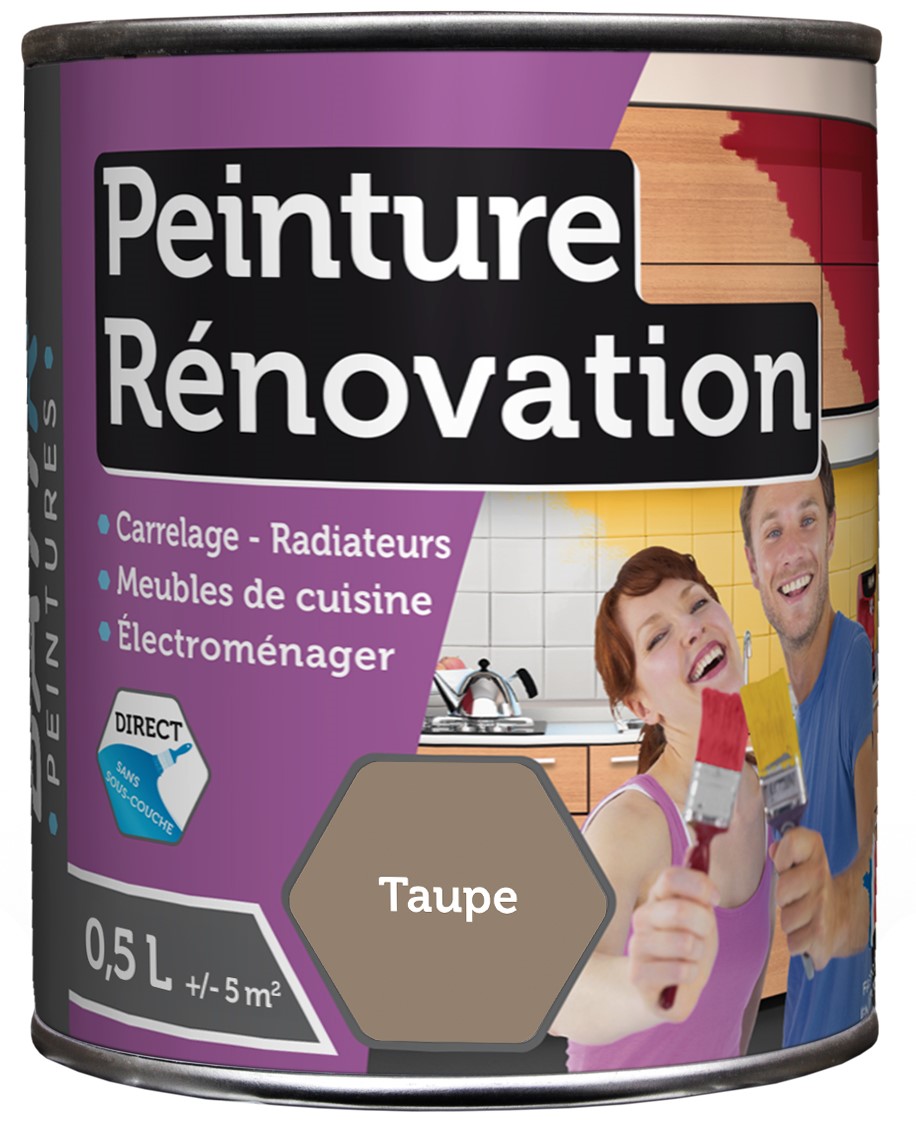 Peinture rénovation satin 0.5 l taupe