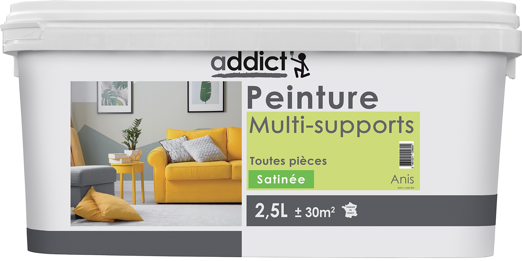 Peinture multisupport 2,5L anis satiné