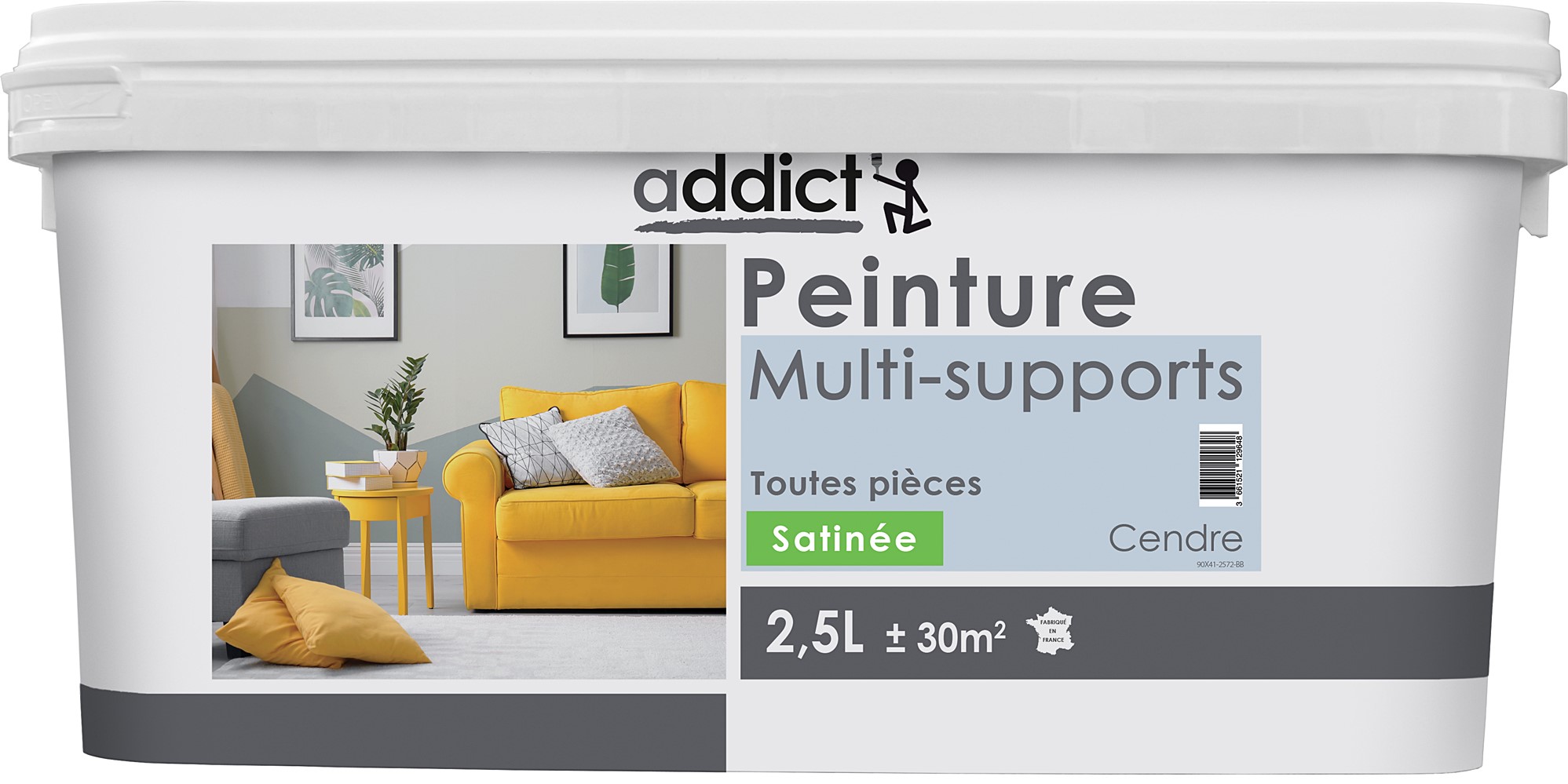 Peinture multisupport 2,5L cendre satiné