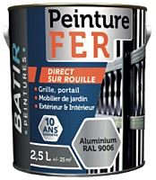 Peinture fer martele 2,5 l noir 