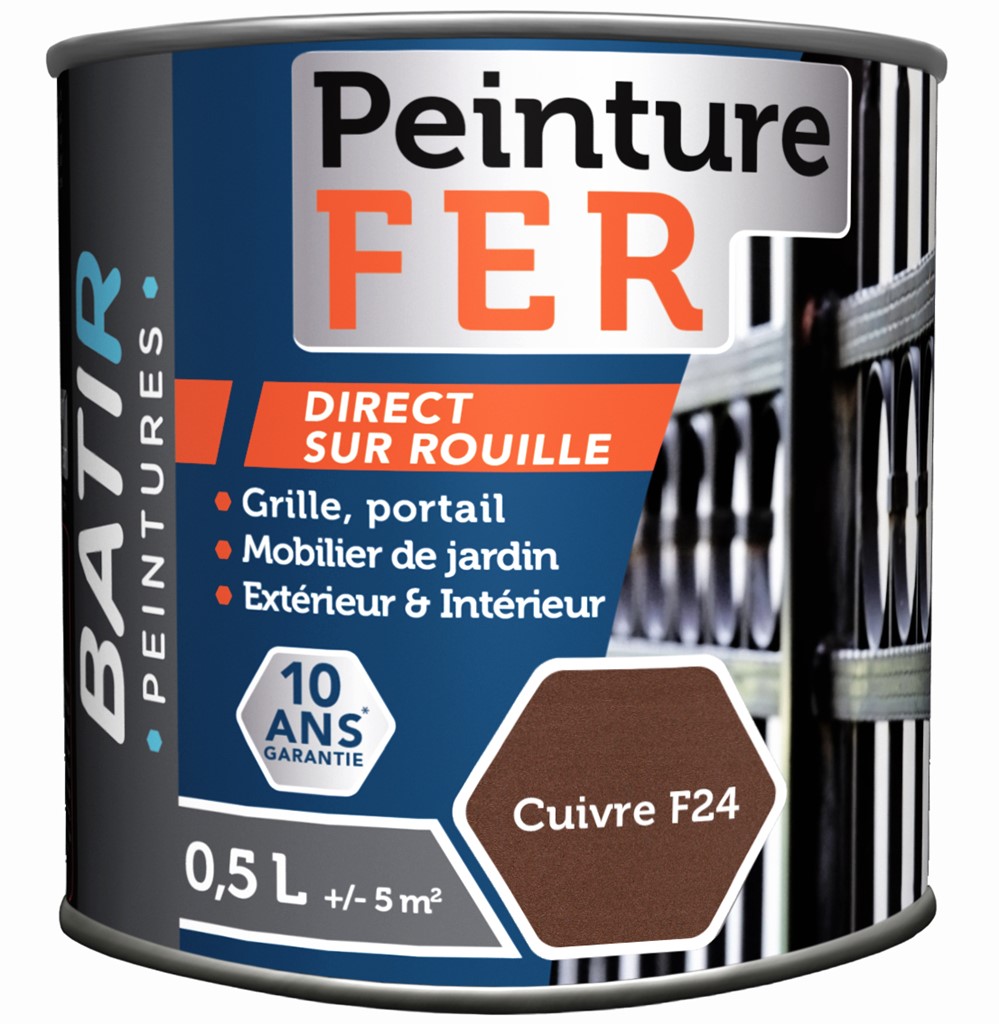 Peinture fer forgé 0,5 l cuivre f24