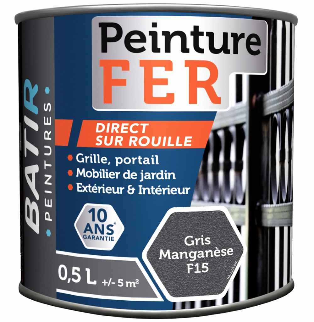 Peinture fer forgé 0,5 l gris manganese f15