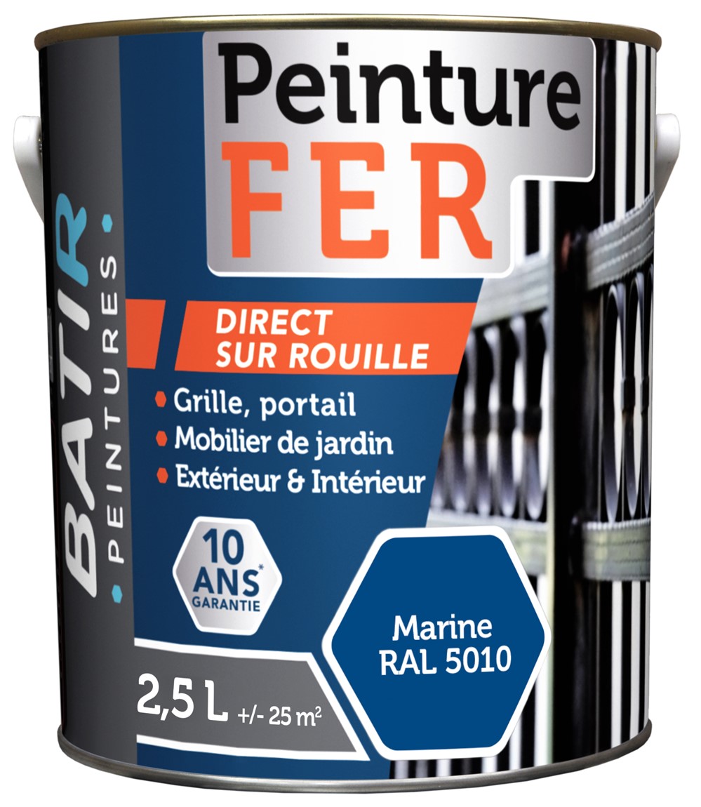 Peinture fer brillant 2,5 l marine 