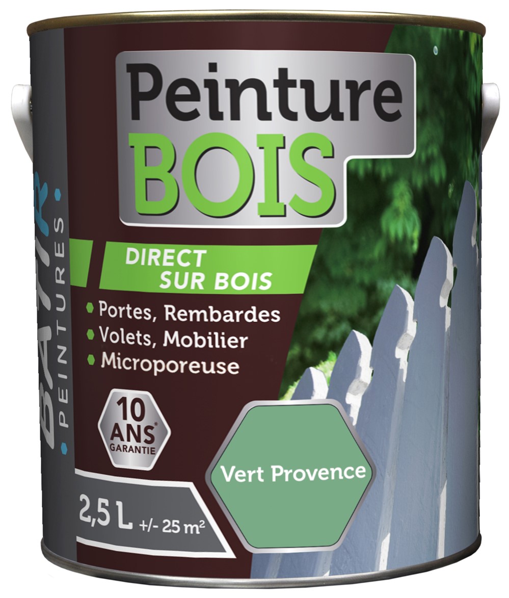 Peinture bois satin 2.5 l vert provence