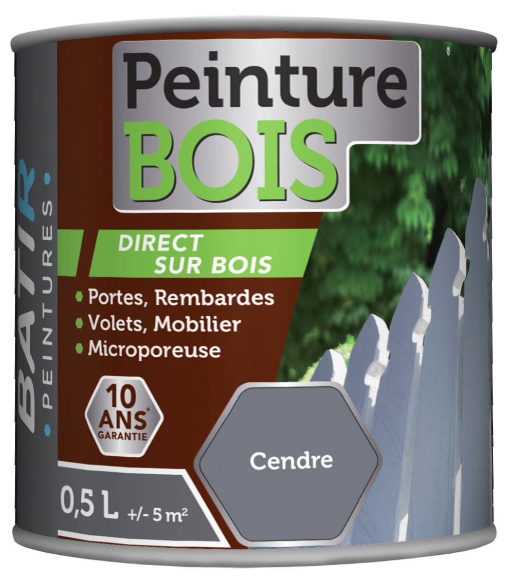 Peinture bois satin 0.5 l cendre