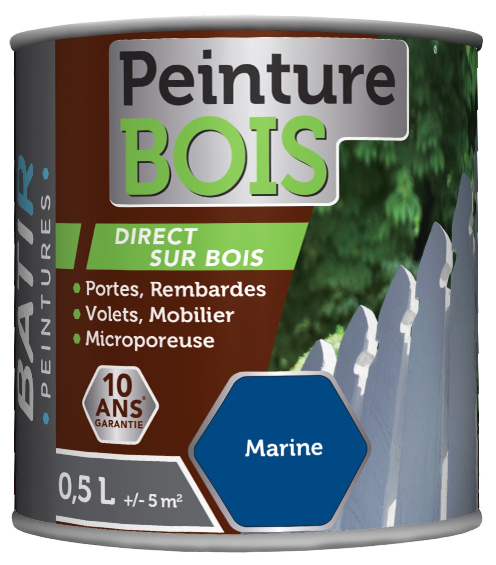 Peinture bois satin 0.5 l marine