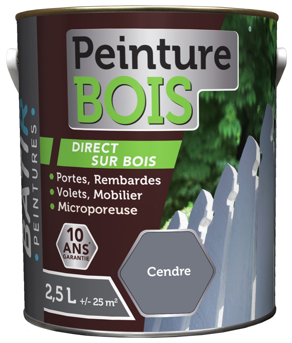 Peinture bois satin 2.5 l cendre