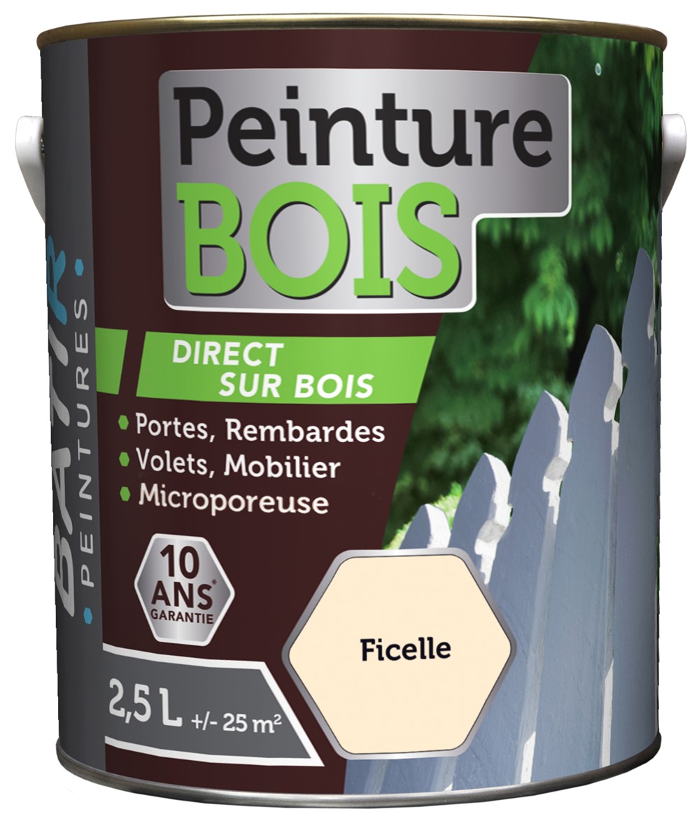 Peinture bois satin 2.5 l ficelle