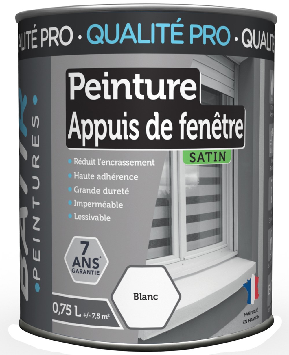 Peinture appuis de fenêtre blanc 0,750 l