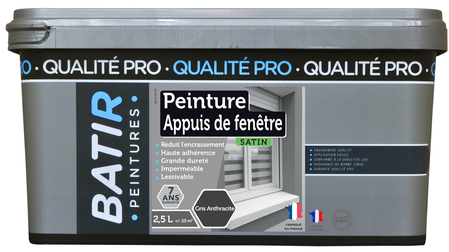 Peinture appuis de fenêtre gris anthracite 2,5 l