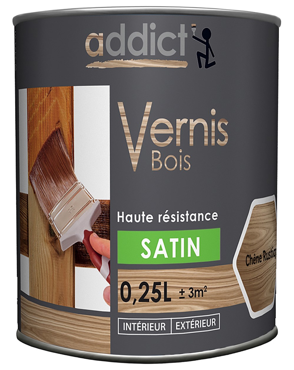 Vernis bois satin chêne rustique 250 ml