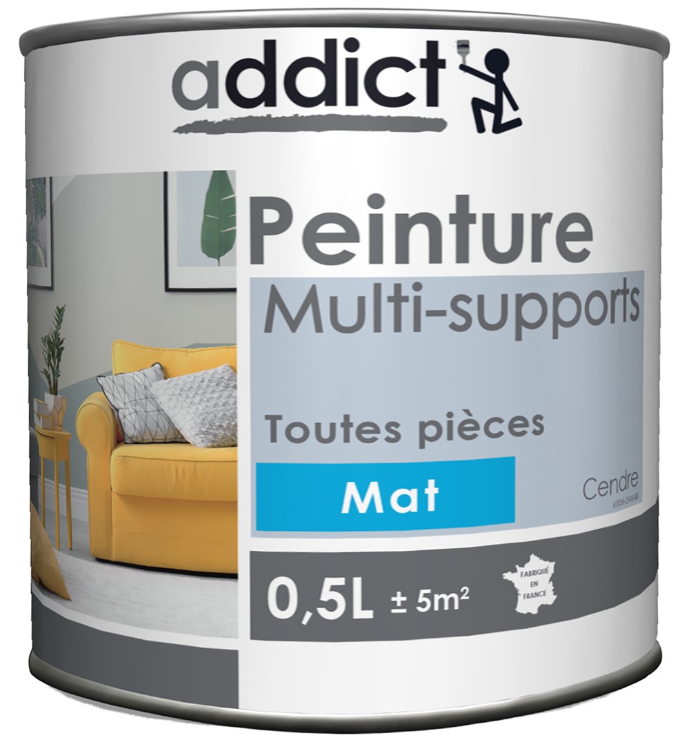 Peinture multisupport mat 0,5L cendre