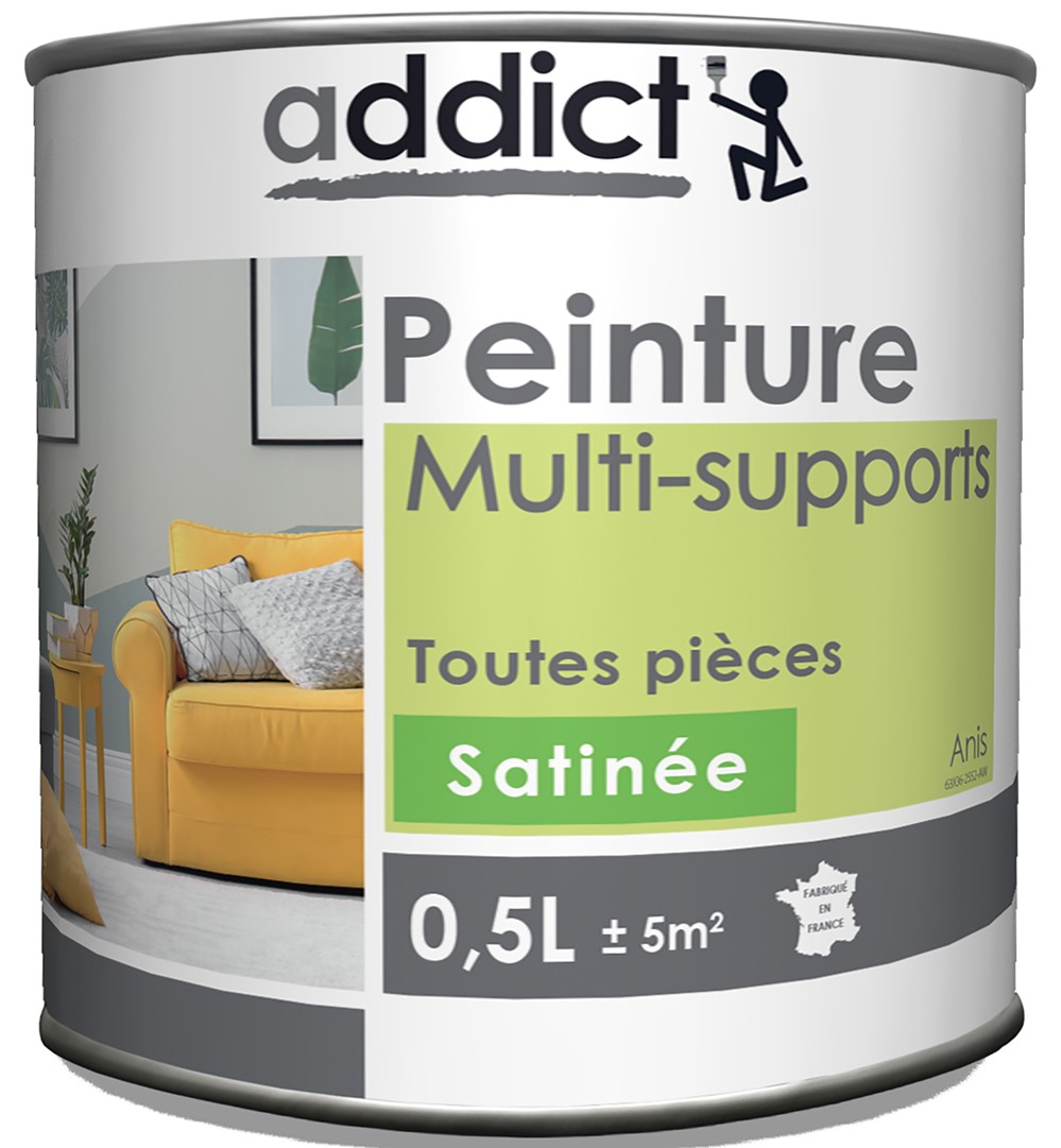 Peinture multisupport 0,5L satin anis ADDICT