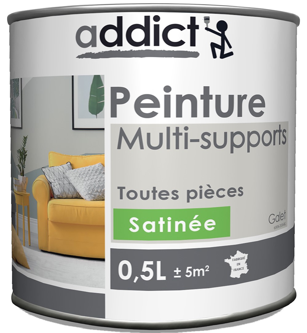 Peinture multisupport 0,5L satin galet ADDICT