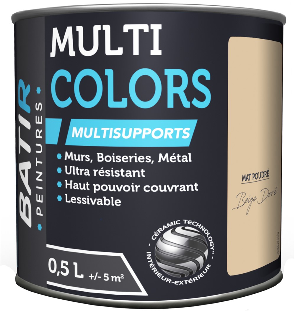 Peinture multi colors mat poudre 0.5 l beige doré