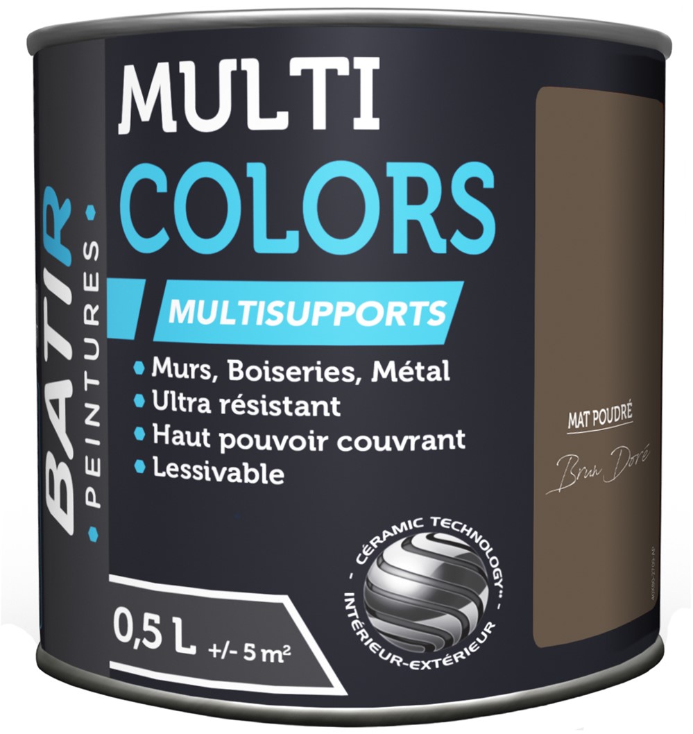 Peinture multi colors mat poudre 0.5 l brun doré