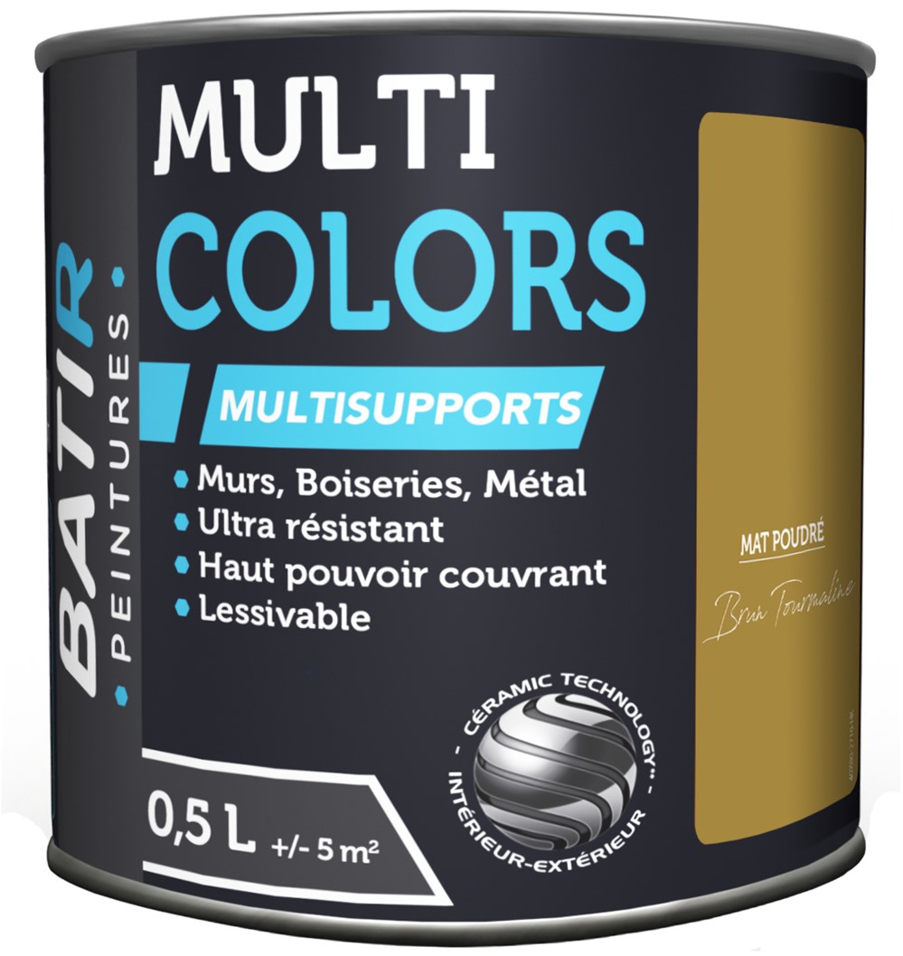 Peinture multi colors mat poudre 0.5 l brun tourmaline