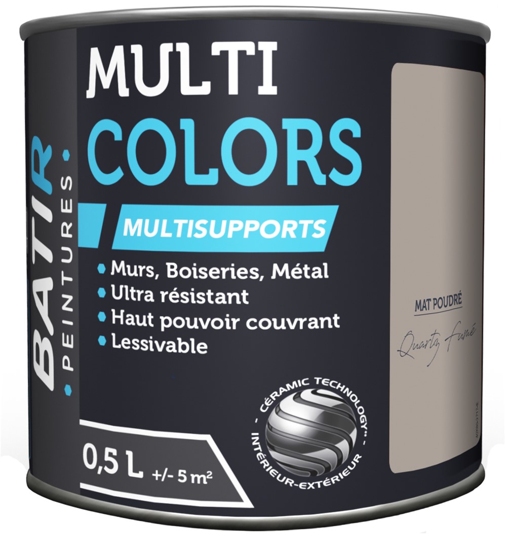 Peinture multi colors mat poudre 0.5 l quartz fumé