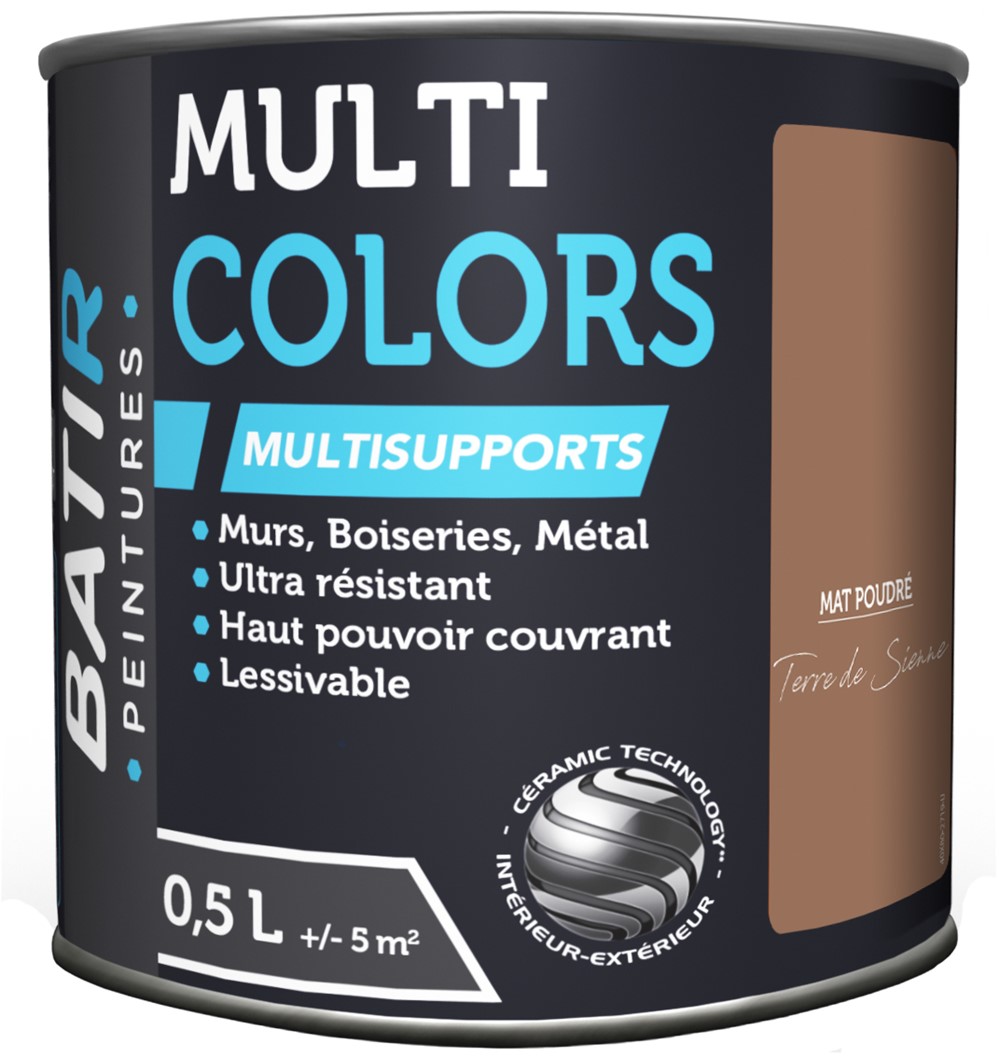 Peinture multi colors mat poudre 0.5 l terre de sienne