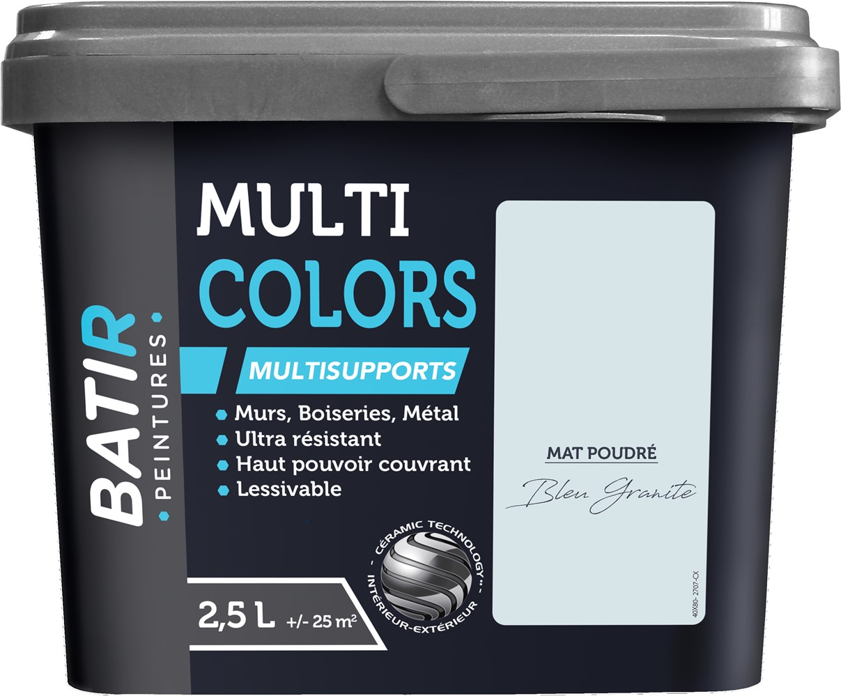 Peinture multi colors mat poudre 2.5 l bleu granite